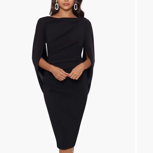 Betsy & Adam Dresses & Skirts - Betsy & Adam Cape Sleeve Crepe Sheath Dress